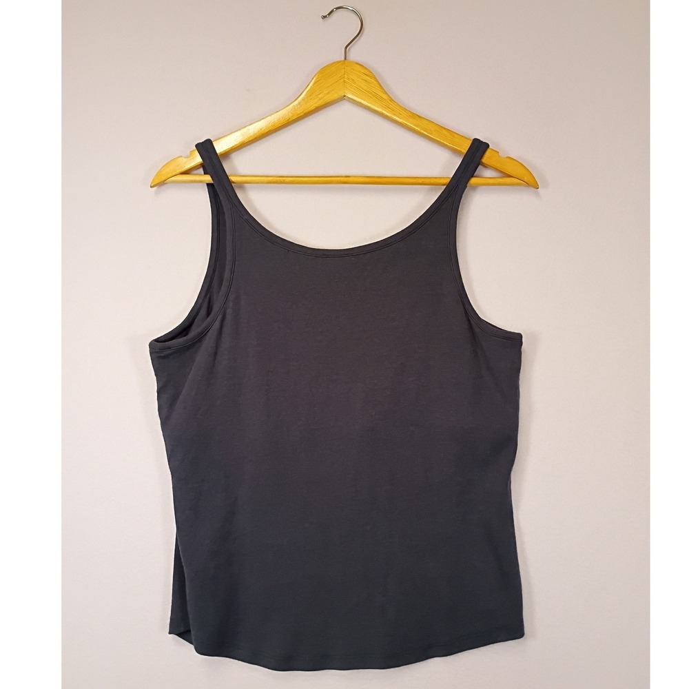 Minimalist C&C California Womens Large Charcoal Gray Pima Cotton Modal Tank Top - Picture 2 of 10